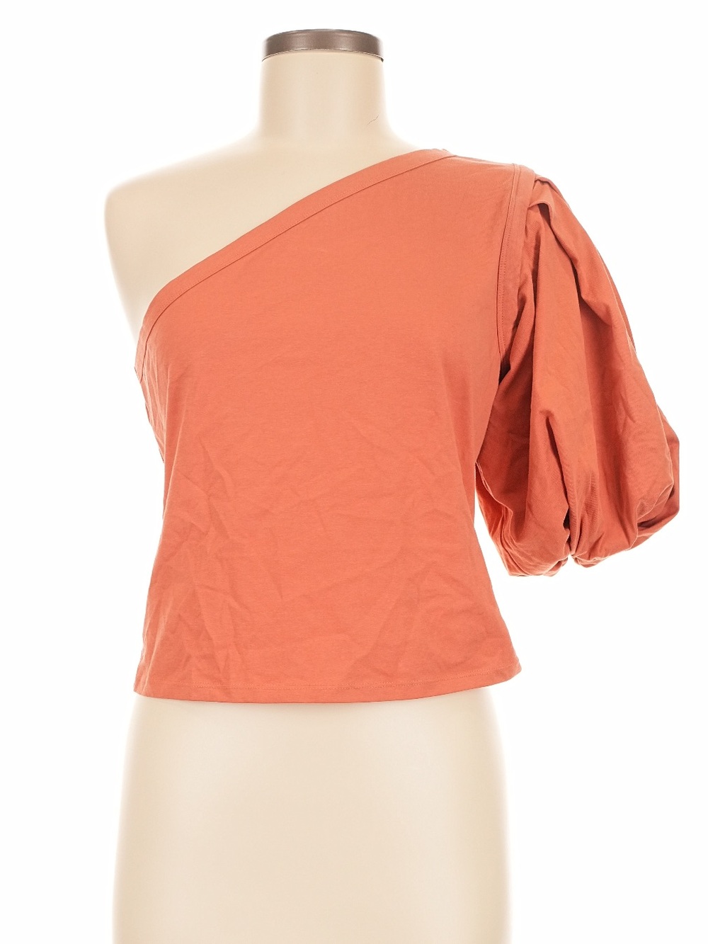 Express One-Shoulder Puff Sleeve Top - Terracotta